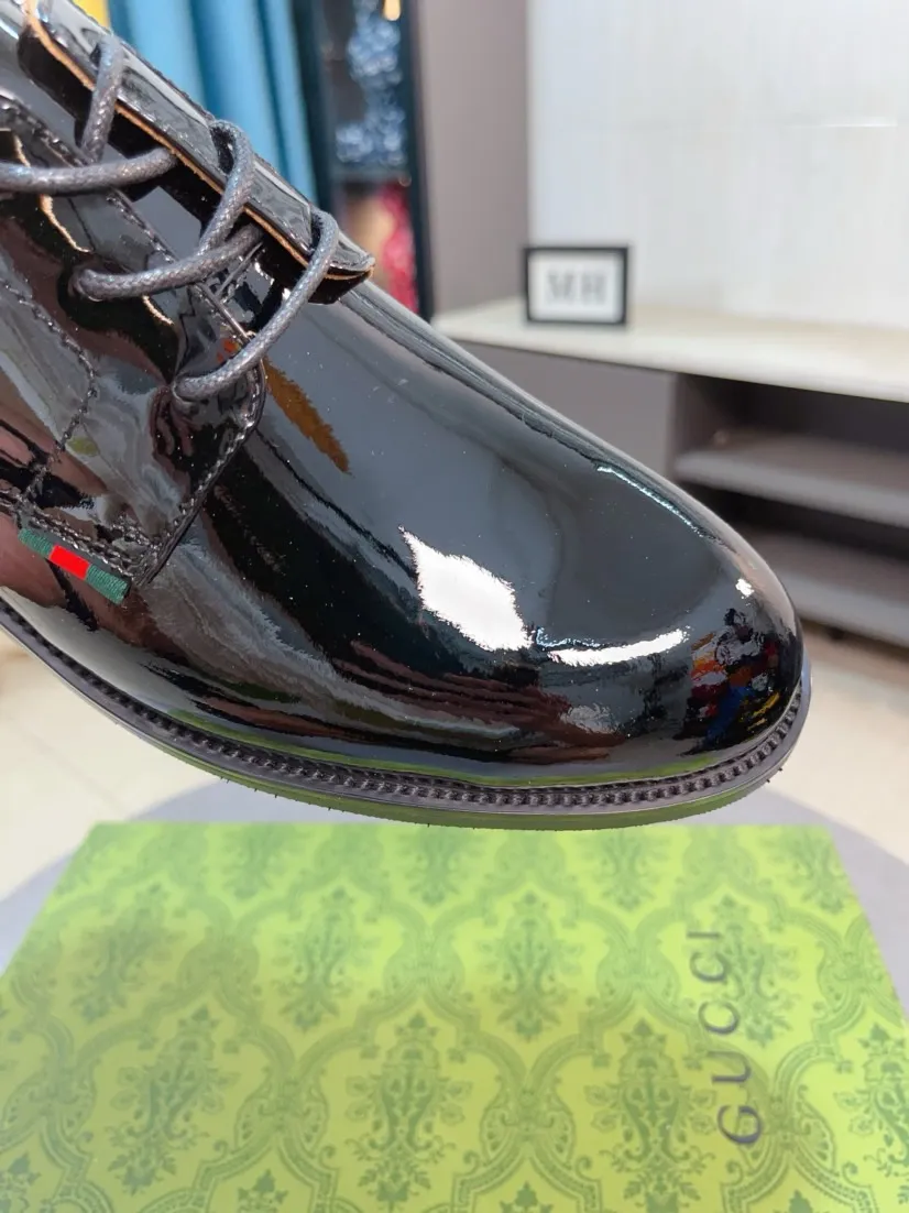 Men's Men's Shoes 💰520🌹🌹【GUCCI】The most popular classic Gucci leather shoes. Synchronized with the official website, the upper is made of Italian first-layer cowhide ➕cowhide lining, with unique brand and unique craftsmanship. Highlighting the hot style of the new year. Stop hesitating, stop wandering, get it now. Number: 38--44